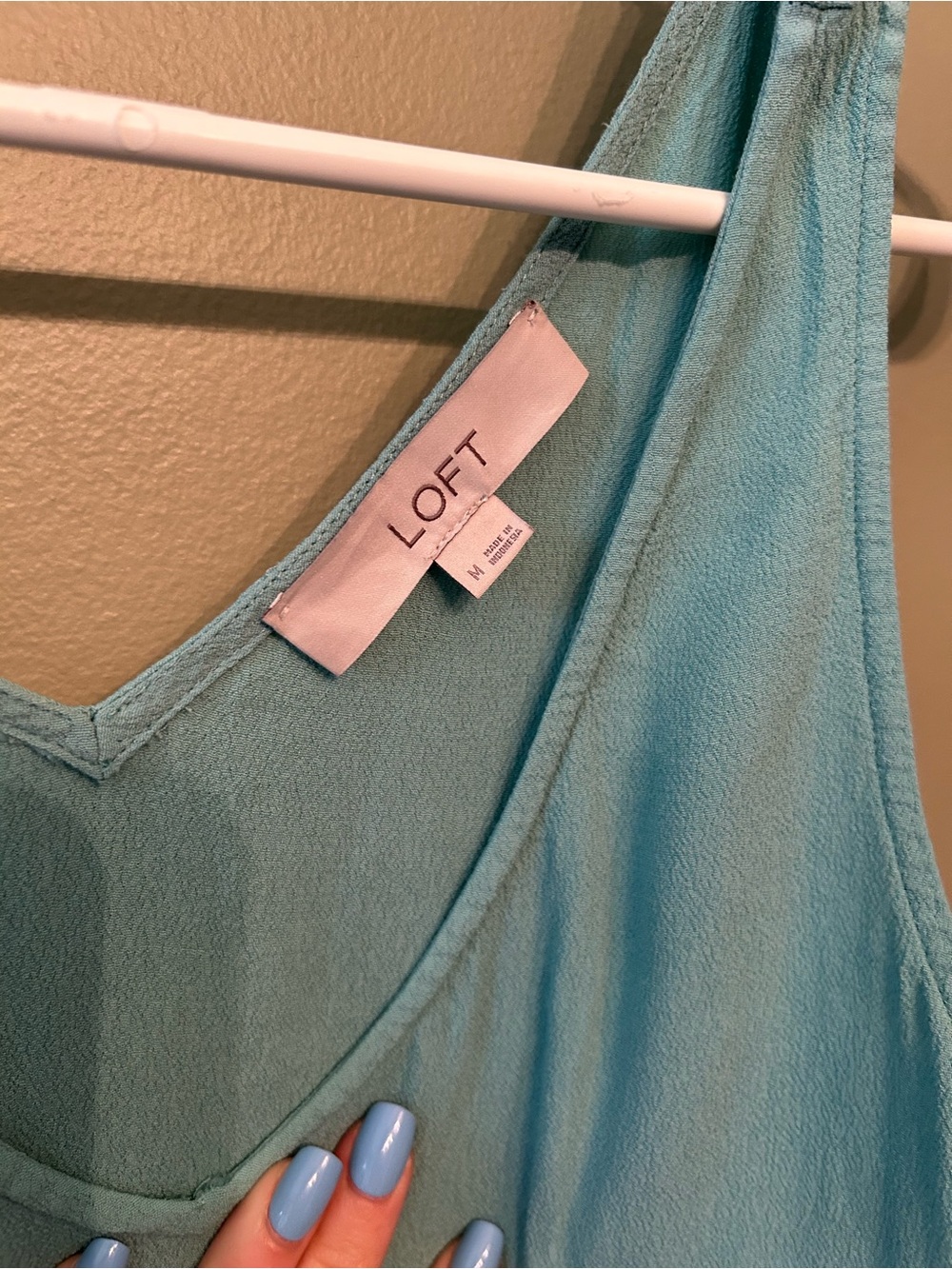 Light Blue Ruffle-Hem Tank Top - Picture 2 of 3